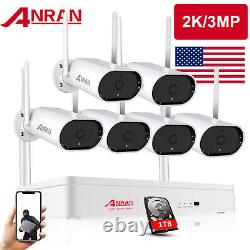 WIFI Outdoor CCTV Security Camera System Wireless Home With 2TB 1080P HD 8CH NVR