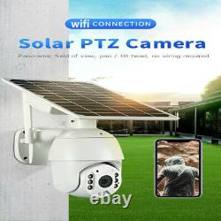 WiFi Solar Security Camera Outdoor Wireless Ctronics Pan Tilt Home PTZ Cam 1080P