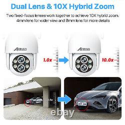 Wireless 10x Zoom Security Camera System Outdoor Audio Wifi Home Dual Lens Cams