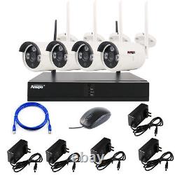Wireless 3MP HD 4CH Security Camera System NVR Outdoor IR Night Vision 1TB Cam