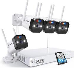 Wireless Security 3MP Camera System 2K NVR WiFi Outdoor Cam AI Human Detect