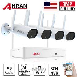 Wireless Security Camera System 3MP WiFi Outdoor 8CH 1TB Hard Drive Audio Home