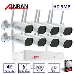 Wireless Security Camera System Outdoor Home 3MP 8CH WiFi IR With 2TB Hard Drive