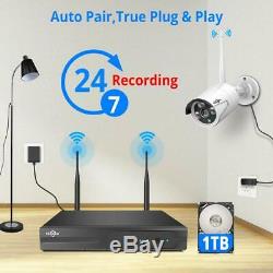 Wireless Security Camera System with 1TB Hard drive with Audio, Hiseeu