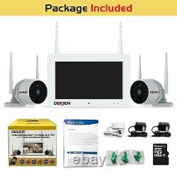 Wireless Security Camera System with Touchscreen Monitor and 2pcs Wifi Cameras