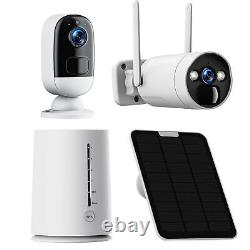 Wireless security camera system outdoor wifi 3MP wire-free Solar Battery Powered