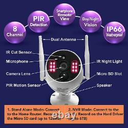 Wireless two way Audio Home Security 4CH HD 1080P CCTV Camera System DVR kit