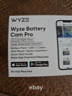 Wyze Battery Cam Pro 2k battery powered video camera. New
