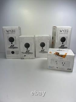 Wyze Cam Bundle v2 1080p HD Indoor Home Security Camera And Plug 2 Pack Lot Of 5