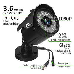 XVIM 8CH Wired DVR 1080P Outdoor Security Camera System CCTV 1TB Night Owl Cam