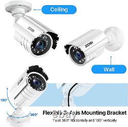 ZOSI H. 265+ 5MP-Lite DVR Home Security 2MP Camera System Outdoor CCTV Cam 1TB