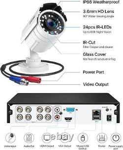 ZOSI H. 265+ 5MP-Lite DVR Home Security 2MP Camera System Outdoor CCTV Cam 1TB