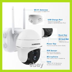 Zumimall Wireless Outdoor Security Camera Pant Tilt 2K FHD Night Vision WiFi Cam